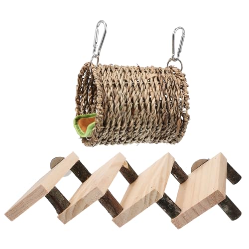 FONDOTIN 1 Set Hamster Kauspielzeug Heu Hund Stofftier Rattenkäfig Haustier Häschen Hamstertreppe Hamsterbrücken Und Vogelhängematte Frettchenspielzeug Matte Puzzle von FONDOTIN