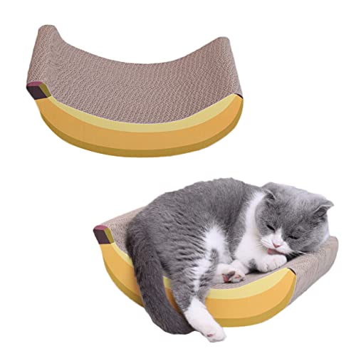 FONDOTIN 1 Stück Banana Corrugated Cat Kratzbaum katzenkratzmatte kratzmatte für Katzen Katzenkratzteppich Kratzunterlage für Katzen Kätzchen Kratzbrett Katzenkratzbrett Yellow von FONDOTIN