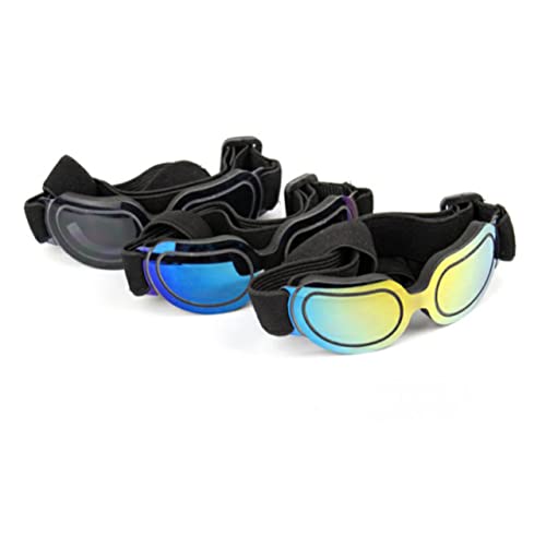 FONDOTIN 1 Stück Hundesonnenbrille Augenschutz Für Hunde wasserdichte UV Schutzbrille Mit Verstellbarem Riemen Faltbar Schwarz Ideal Für Outdoor Aktivitäten Und Sonnenschutz Für von FONDOTIN