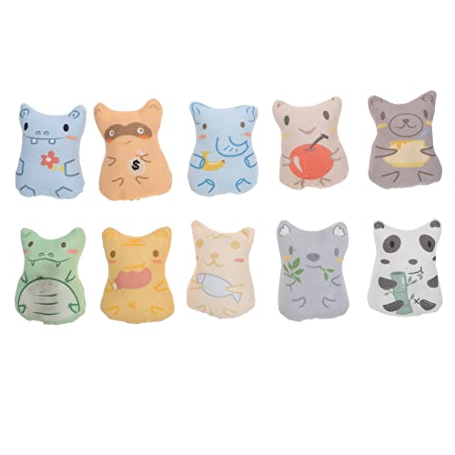 FONDOTIN 10St Katze Plüschtier Katzenminze- Plüsch-Katzenspielzeug Katzenminze für Katzen Kitten cat Toy Plüsch-Katzenkauspielzeug Kätzchen neckendes von FONDOTIN