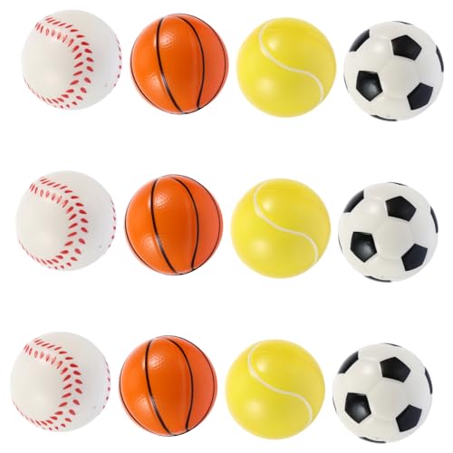 FONDOTIN Spielball für Haustiere 12-teiliges Hundeball-Set Robustes PU-Material Spaß zum Kauen und Greifen zufälliger Stil von FONDOTIN