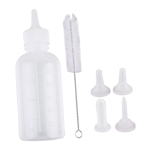 FONDOTIN 120ml Haustier Nahrungsflasche Set Fütterungsflaschen Für Hunde Und Katzen Mit Reinigungsbürste Ideales Zubehör Für Die Tierernährung von FONDOTIN