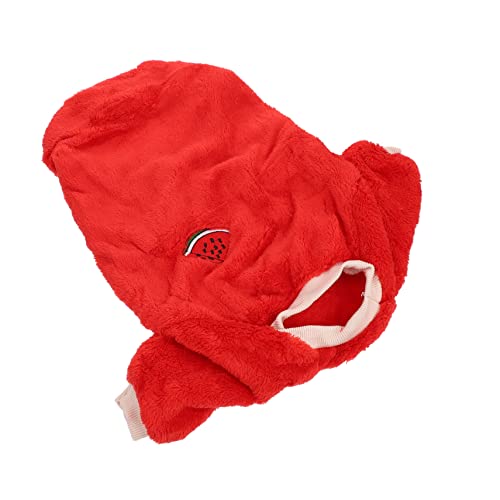 FONDOTIN 1Stk Kleidung für Haustiere züchten Hund kühlmatte Hundeball bauschiger Mantel tierkostüme tierische bescherung welpen Warmer Mantel Hund warme Kleidung Polyester rot von FONDOTIN