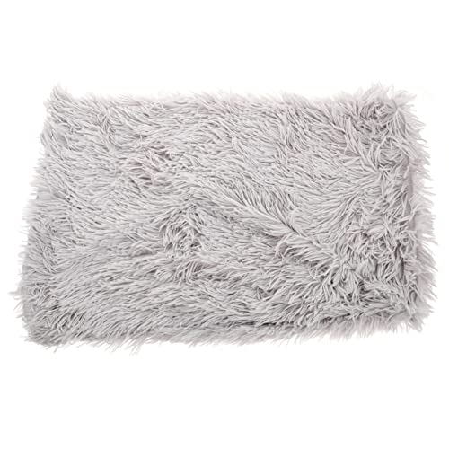 FONDOTIN 1Stk Plüsch Haustiermatte Katzenbettauflage warme Haustier-Wurfmatte bauschige Decke Animal Polster pet Heating pad Haustierbedarf Herbst-Winter-Haustiermatte Polyester Light Grey von FONDOTIN