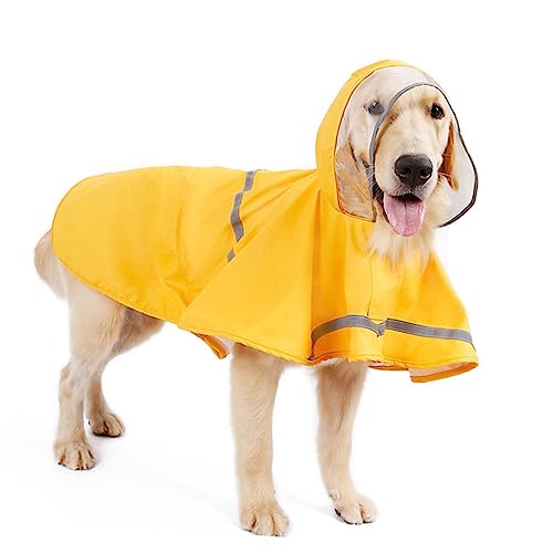 FONDOTIN 1Stk Regenmantel für Haustiere Warnschutz Regenjacke hunderegenmantel Hundesachen kleine Hundemäntel Hund cool wimperntusche Hunde-Regen-Kapuzenpullover Haustier-Regentuch Yellow von FONDOTIN