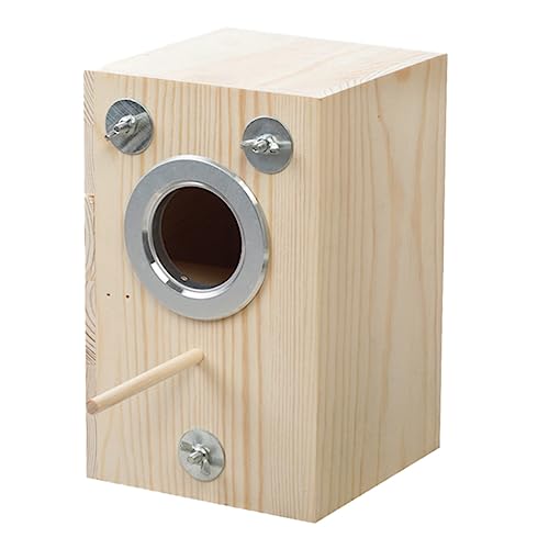 FONDOTIN 1Stk Vogelzuchtbox Papageienspielzeug Nest Papageienbarsch Inkubator Taube Bausatz vogelhaus Vogelbrüterei Vogelzubehör Vogelhalter aus Holz Vogelkäfig aus Holz hölzern Beige von FONDOTIN