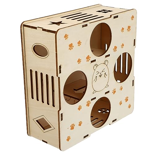 FONDOTIN 1stk Hamster-Labyrinth-Spielzeug Hamster-Sport-Labyrinth Haustier Spielzeug Hamster Multi Kauspielzeug Hamsterversteck Hütte Hamster-übungsspielzeug Hamsterröhren Hasenburg Hölzern von FONDOTIN