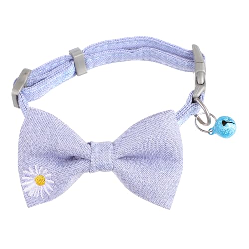 FONDOTIN 1stk Katze Fliege Kleine Halsband Für Welpen Welpenunterlagen Katzenhalsbänder Für Mädchenkatzen Katzenhalsband Kragenglocke Kette Kätzchen Mit Glocke Polyester Blue von FONDOTIN