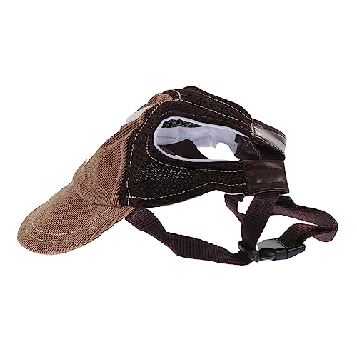 FONDOTIN 1stk Sonnenhut Hut Mit Ohrlöchern Sonnenkappen Für Hunde Welpen-baseballmütze Entzückende Haustiermütze Netzmütze Für Hunde Haustier Sommer Hundebekleidung Outdoor-Hut Cord Brown von FONDOTIN