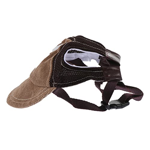 FONDOTIN 1stk Sonnenhut Sonnenhüte Haustier Sommerhut Hund Sonnenkappe Für Welpen Sonnenschutzhut Sportliche Schirmmütze Outdoor-sporthut Welpen-baseballmütze Welpe Strandhut Brown Cord von FONDOTIN