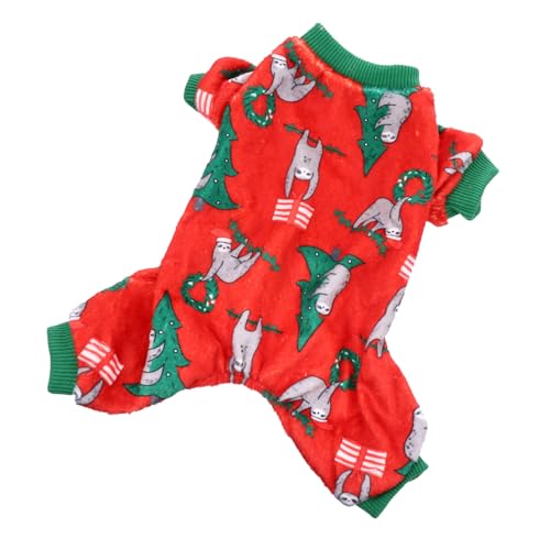 FONDOTIN Süße Kostüme für die Feiertagsparty mit Kätzchen Weihnachtskostüm für Haustiere Outfit lustiges Haustierkostüm für Hunde roter Weihnachtsbaum Faultier-Design bequemes und langlebiges Material von FONDOTIN