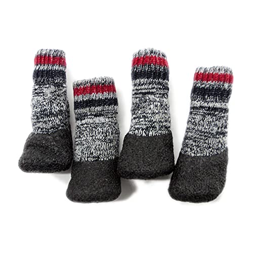 FONDOTIN 2 Paar Hund Schneeschuhe Strumpffüller Für Welpen Hund Warme Socken Hundegriff Socken Hundesockenschuhe Für Den Winter Socken Für Hunde rutschfest Hündchen Socken Schuhe von FONDOTIN