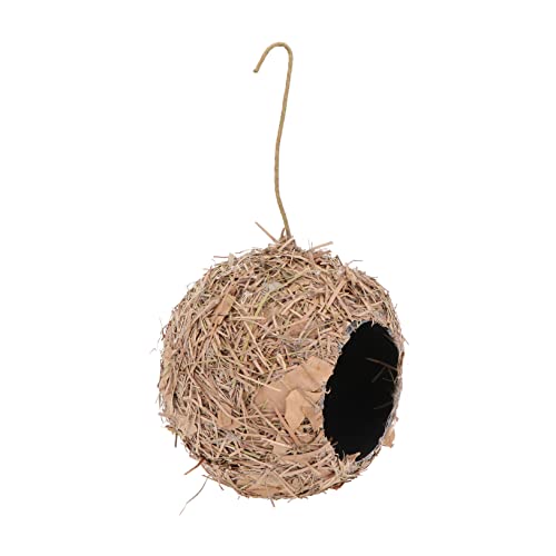 FONDOTIN 2 STK Vogelnest aus Stroh hängendes Kolibri- Kanarienvogel im Garten Easter Decoration osterndeko Spielzeug Vogelkäfig Vogelhaus- aus Stroh geflochtenes Nest Gras Coffee von FONDOTIN