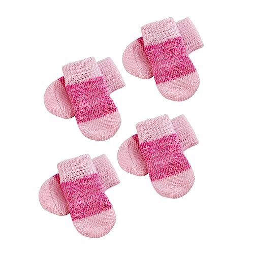 FONDOTIN 2 Sätze Haustier Socken Sockenschuhe Bequeme Hundesocken Bequeme Haustiersocken Hundeschützer Socken rutschfeste Elastische Hundesocken rutschfeste Hundesocke Rosa Polyester von FONDOTIN