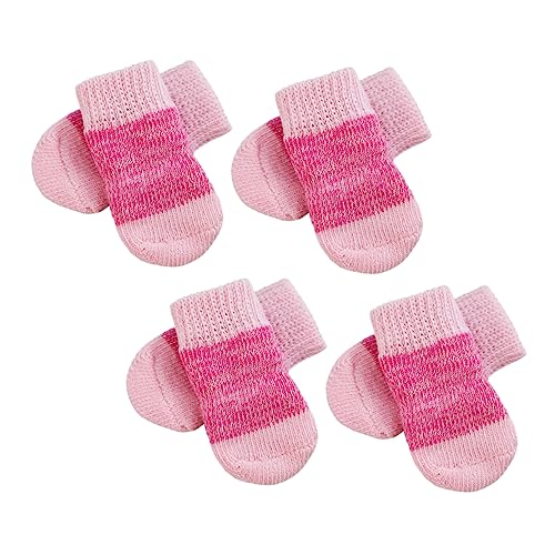 FONDOTIN 2 Sätze Haustier Socken Sockenschuhe rutschfeste Elastische Hundesocken Anti-rutsch-hundesocken Bequeme Elastische Hundesocken Bequeme Hundesocken Rosa Polyester von FONDOTIN