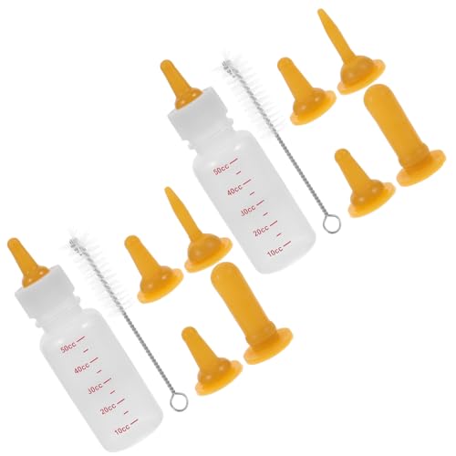 FONDOTIN 2 Satz Nuckelflasche Hasen Flasche tierbabys milchkocher Tierwasserflasche Kätzchen Milchflasche Haustier trinkflasche Flaschen zum Füttern von Katzen Katze Milch Flasche Kieselgel von FONDOTIN