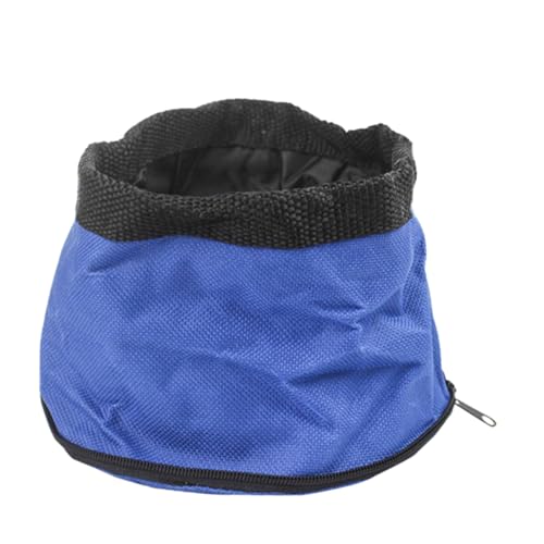 FONDOTIN 2 Stück Faltbarer Futterbeutel für Haustiere Hundefutter Reise-Wassernapf für Hunde Spender Spaniel Kiste reißverschluss Tasche für Haustiernapf Outdoor-Zubehör für Haustiere Blue von FONDOTIN