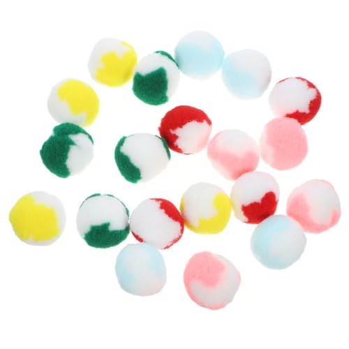 FONDOTIN 20Pcs Katzentraining Ball Katze Fuzzy Kugeln Interaktive Katzenspielzeug Spaß Interaktives Kätzchen Pelzige Kugeln Weiche Fuzzy Kugeln Runden Katzenpompom Katzen von FONDOTIN