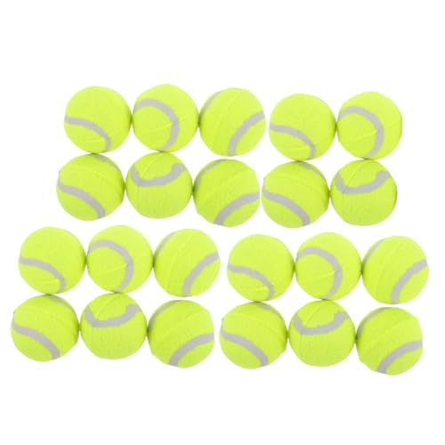 FONDOTIN Hundespielzeug 22er-Pack Tennis Für Hunde Hüpfspielzeug Apportiertraining Robustes Gummi Gelb Interaktives Spielzeug Für Haustiere von FONDOTIN