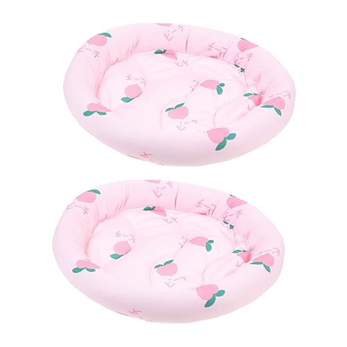 FONDOTIN 2St Hamster Pad Haustiermatte Hamster Schlafmatte Hamster Zimmermatte Hamster Bodenmatte Fussel Käfig hundebett Kaninchen gefüllte Unterlage Einstreu für Hamster PP Baumwolle Rosa von FONDOTIN