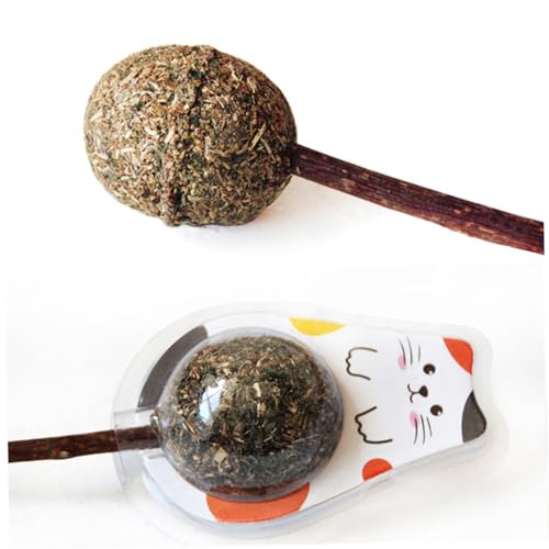 FONDOTIN 2St Katzenminzball Katzenrad Katzenspielzeug mit Katzenminze Katzenlutscher Katzenminze Bälle katzenpflege Katzen Pflege Catnip Katzenminze-Ball Katzenminze Lutscher Hölzern Brown von FONDOTIN