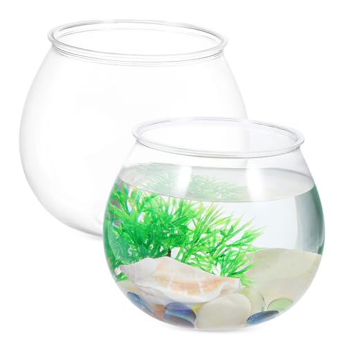 FONDOTIN Vase 2St Landschaft kleines Aquarium Aquarium-Pflanztopf Tischdekorationsvase Glasschale mit schrägem Schliff zentral Container Schildkrötenbecken 90a Goldfischglas Plastik Deko von FONDOTIN