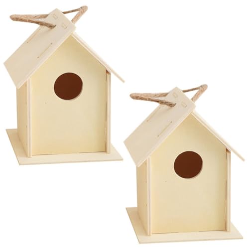 FONDOTIN 2St Vogelnest aus Holz DIY Vogelhaus Spielzeuge kleines Vogelspielzeug Puzzles aus Holz Rätsel vogelhaus selber Machen Holzhandwerk für Jungen hölzern Sperrholz Anhänger Ornamente von FONDOTIN