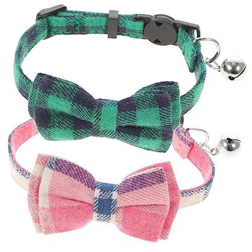 FONDOTIN 2St für Katze katzenzubehöhr zubehör katzrnzubehör Haustierhalsband Kätzchen mit Glocke Katze mit Glocke für Haustier Bowknot Halskette für Haustier von FONDOTIN