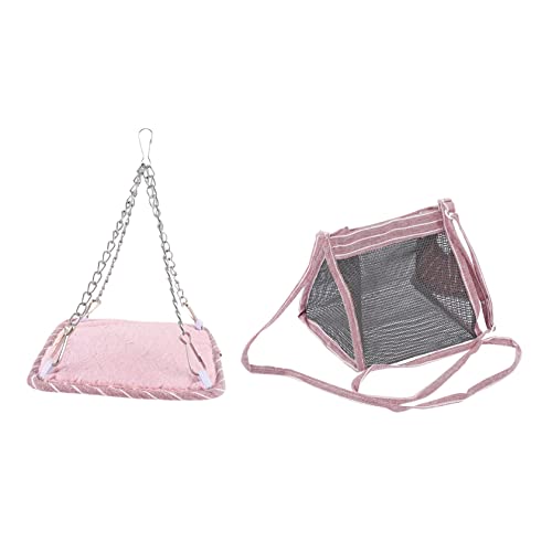 FONDOTIN 2st Hamster Hängematte Puffer Katzentransporter Autositz Für Hunde -Frettchen-Tasche Hängematten Hobo Tasche Reisetasche Taschen Reise-kulturbeutel Kleine Tiere Abs Stoff Rosa von FONDOTIN