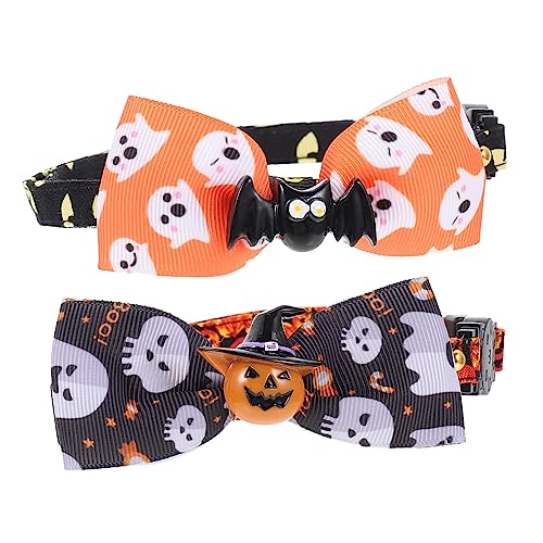 FONDOTIN 2st Haustierhalsband Haustier-kätzchen-Krawatten Katze Coll Katzenbandana Katzenhalsbänder Fliege Halloweenkostüm Welpen Hundehalsband Kostüm Niedliche Haken Polyester von FONDOTIN