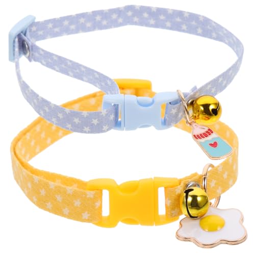 FONDOTIN 2st Katzenhalsband Katze Kleines Halsband Für Katzen Einstellbar Halsband Für Welpen Katzenglocken Kleines Welpenhalsband Die Klingel Mädchen Baumwolle Polyester von FONDOTIN