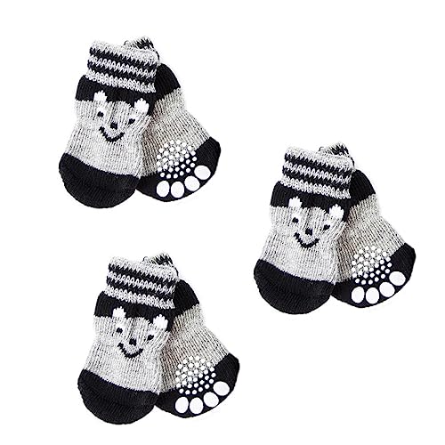 FONDOTIN 3 Paare hundeschuh socken für Hunde Pfote Hundeleinen für kleine Hunde Hundezubehör Griffe hundesocken Dog Socks Dog Shoes hundeschuhe Socken für Hund Haustier Stiefel Baumwolle von FONDOTIN