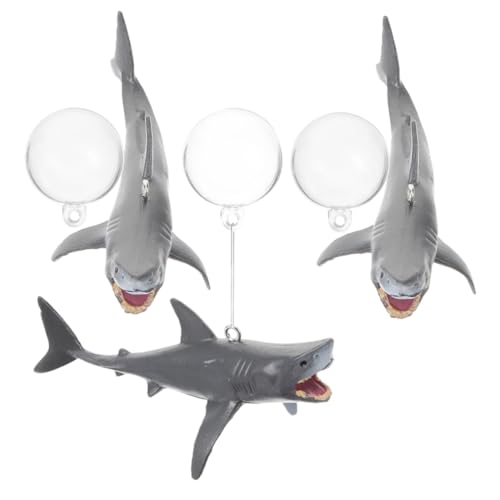 FONDOTIN 3 Sätze Aquarium-hai-Dekoration Zubehör Für Schwimmende Geräte Hai-Figur Aquarium Schwimmendes U-Boot Aquarium-Charms-anhänger Aquarien-hai-dekor Aquarium-blasendekoration Tier PVC von FONDOTIN