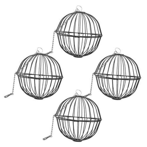 FONDOTIN 4 Stück Hamsterkäfig Kaninchenversorgung Heuspenderball Hasenfutter Kaninchengras-futterball Hängende Ballfutterspender Kaninchen-heu-futterball Heuraufenball Rostfreier Stahl von FONDOTIN