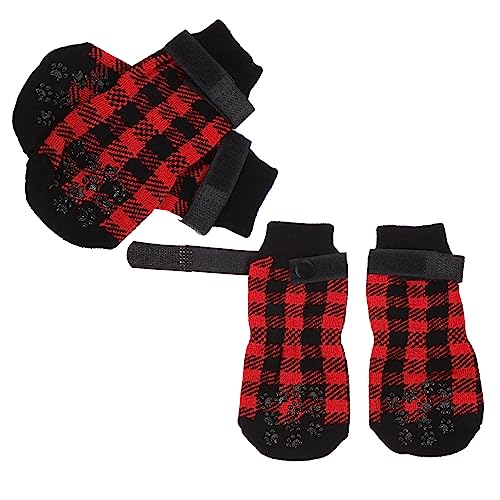 FONDOTIN Weihnachtssocken für Hunde rutschfeste warme Pfotensocken für Hunde Haustier-Schuhset von FONDOTIN