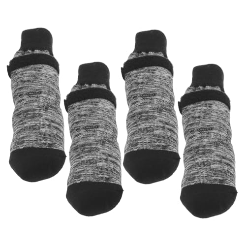 FONDOTIN 4 Stück Haustier socken Schuhe für hundepfoten hundesocken Dog Socks Hundehängematte Hund kühlmatte Welpe atmungsaktiver Pfotenschutz tragbare Baumwollsocken Reine Baumwolle Black von FONDOTIN