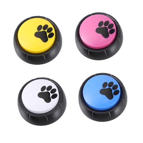 FONDOTIN 4-teiliges Sound-Button-Spielzeug Für Haustiere Beschreibbare Tasten Praktische Sprachbox Für Die Haustierkommunikation Für Hunde Katzen Welpen Kätzchen von FONDOTIN