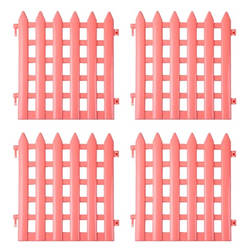 FONDOTIN 4 Stück Plastik Zaun für Haustiere Barriere Käfige Tor Pet Fence Pet Safety Fence Pink pet Indoor Fence haustiergehege Innengehege Neues umweltfreundliches PP-Material Rosa von FONDOTIN