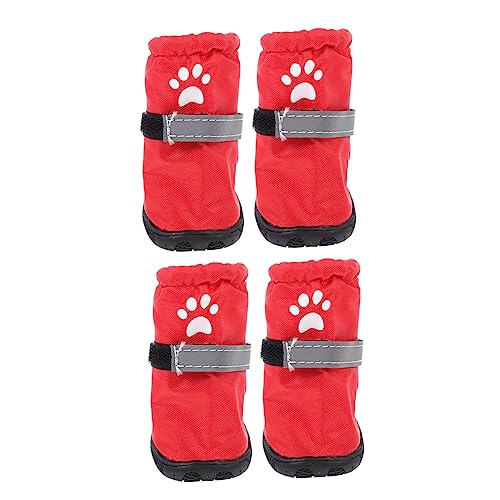 FONDOTIN 4Pcs Haustier Regenstiefel Hundepfoten Beschützer Nicht Schlupf Haustier Tier Hundeschuhe Wasserhündungsschuhe Hunde Füße Protektor Hundestiefel Hund Haustierschuhe Nicht Schlupf von FONDOTIN