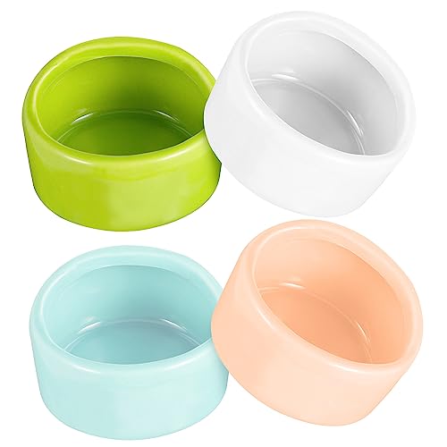 FONDOTIN 4er Set Keramische Futter Und Wasserschalen Für Hamster Zwerghamster Und Kleine Tiere Bunte Futternäpfe Für Käfige Pink von FONDOTIN