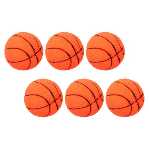 FONDOTIN 6er Set Hundespielzeug Basketball Aus Vinyl Quietschendes Interaktives Hundespielzeug üßes Quietschspielzeug Für Kleine Haustiere Und Welpen Für Hunde Und Katzen von FONDOTIN