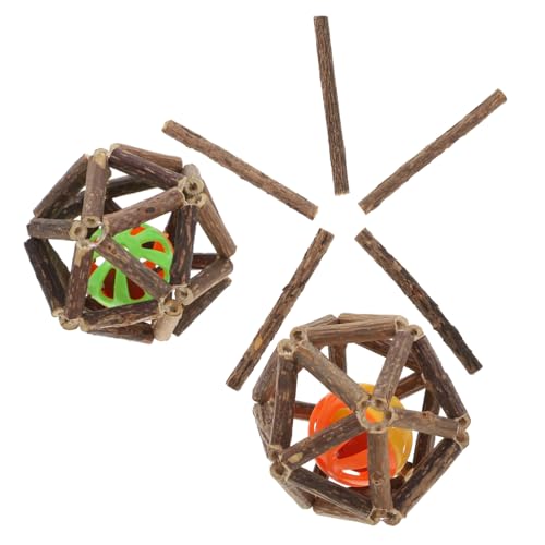 FONDOTIN 7St Katzenspielzeug quietschend Wurf Katzenminze-Ball Frettchen Kauen Interactive cat Toy katzenmassage kätzchen Molar Sticks zum Zähneputzen für Kätzchen Polygonum Holz von FONDOTIN