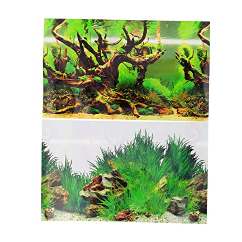 FONDOTIN Aquarium Hintergrundpapier hängend Aufkleber Fort Aquarium Dekoration aquariumdeko die Tapete Poster Algen-Aquarium-Hintergrund Aquarium-Tapete Dickfilmpapier (Haustier) Colorful von FONDOTIN