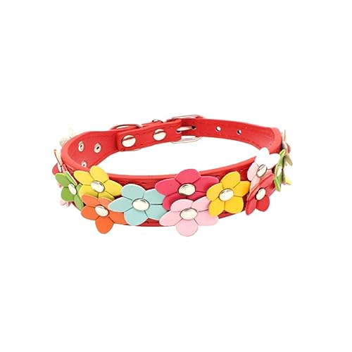 FONDOTIN Haustierhalsband Verstellbares Haustierhalsband Kragen De Kettenblatt Kleines Hundehalsband Haustier Hundekette Hundehalsband Klein Aquarium Doppelreihe Hundeleine Rot von FONDOTIN