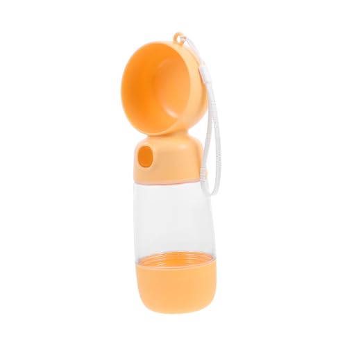 FONDOTIN Aufbewahrungsbecher für Hundefutter hundetrinkflasche Hundewasserflasche mit Futterbehälter Wasserhalter für Reisehunde multifunktionale Tränke für Haustiere STK Orange von FONDOTIN