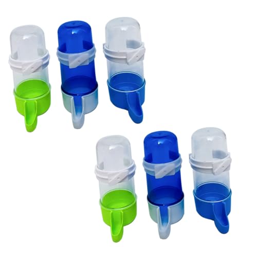 FONDOTIN Stabil Einfach Zu Bedienen 6pcs Papagei Vogel Wasser Trinkbrunnen Vogel Feeder Farbe Zufällig von FONDOTIN