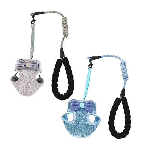 FONDOTIN Brustgurt für Haustiere cat Leash cat Harnesses cat Accessories katzenzubehöhr Katzenbrustgeschirr für Katzen Katzengras-Beißstäbchen Gürtel Haustier Geschirr Katzengeschirr Grey von FONDOTIN