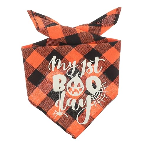 FONDOTIN Dreieckstuch für Haustiere Halloween-Halsdekoration für Haustiere Bandanas Taschentücher Hund heiligen hundezubehör Dog Accessories Halloween-Hundebandana Bandana-Dekoration Orange von FONDOTIN