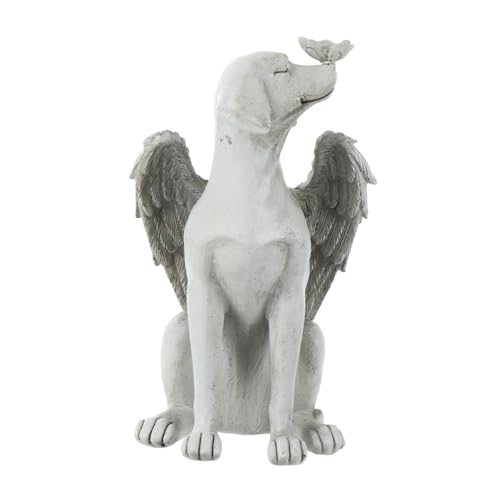 FONDOTIN Engel-Hund-Statue Tiergel Skulptur Hund Grabsteine Tierornamente Außendekoration Terassendeko - Grab- - Statue Hund Mit Flügelstatue Hunde-Engel-Statue Draussen Steinstatue Harz von FONDOTIN