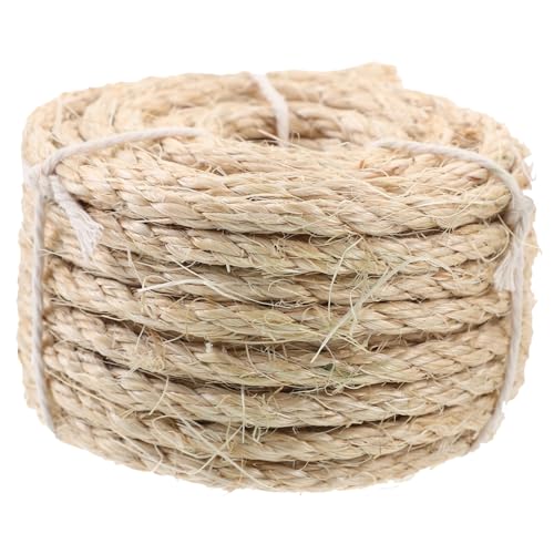 FONDOTIN Ersatz Jute Sisal Seil Für Katzenkratzbaum 6mm x 10m Robust Und Multifunktionales Kratzseil Für DIY Katzenkratzer Und Kratzmöbel von FONDOTIN